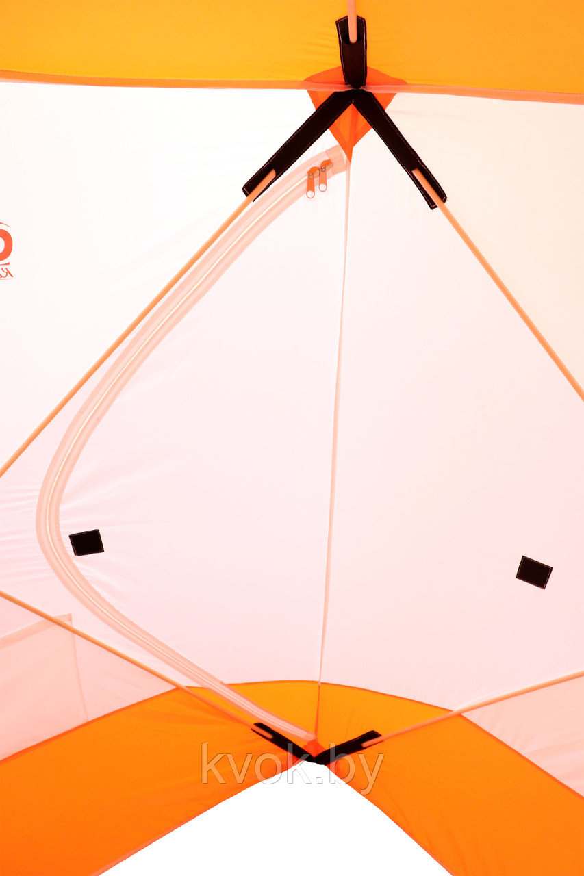 Палатка зимняя Следопыт КУБ 1 Oxford 210D PU 1000 (1.5x1.5x1.7 м) бело-оранжевая - фото 9 - id-p145714690