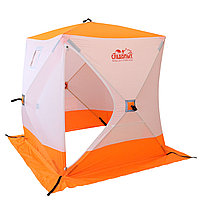 Палатка зимняя Следопыт КУБ 1 Oxford 240D PU 1000 (1.5x1.5x1.7 м) бело-оранжевая