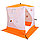 Палатка зимняя Следопыт КУБ 1 Oxford 240D PU 1000 (1.5x1.5x1.7 м) бело-оранжевая, фото 3