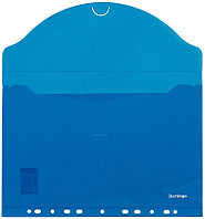 Папка-конверт пластиковая на язычке Berlingo А4+ толщина пластика 0,18 мм, синяя