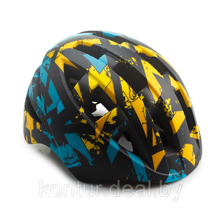 Шлем велосипедный детский Cigna WT-022 (жёлтый/бирюзовый/чёрный) - фото 1 - id-p129012901