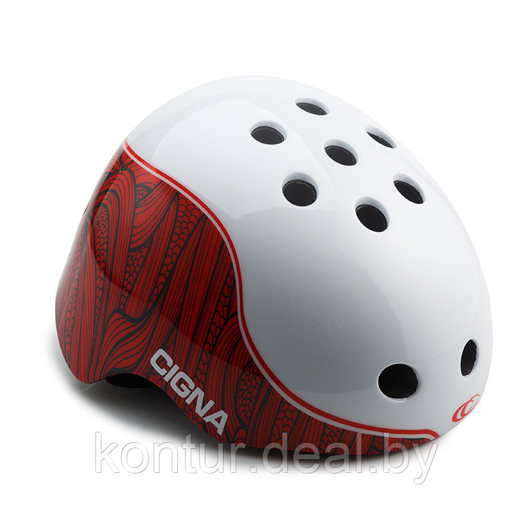 Шлем велосипедный детский Cigna WT-025 (белый/красный) - фото 1 - id-p129013239