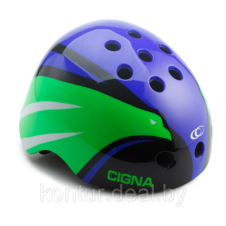 Шлем велосипедный детский Cigna WT-025 (синий/зелёный/чёрный) - фото 1 - id-p129013265