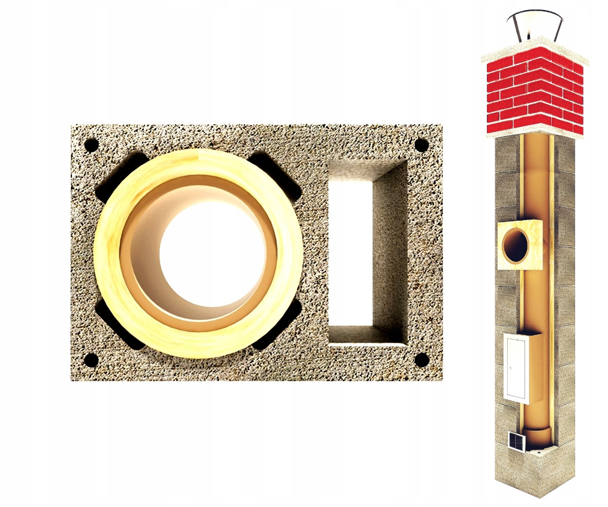 Керамический дымоход с вентиляцией Kamen Uniwersal SW 4 м.п, d=180мм - фото 3 - id-p145729805