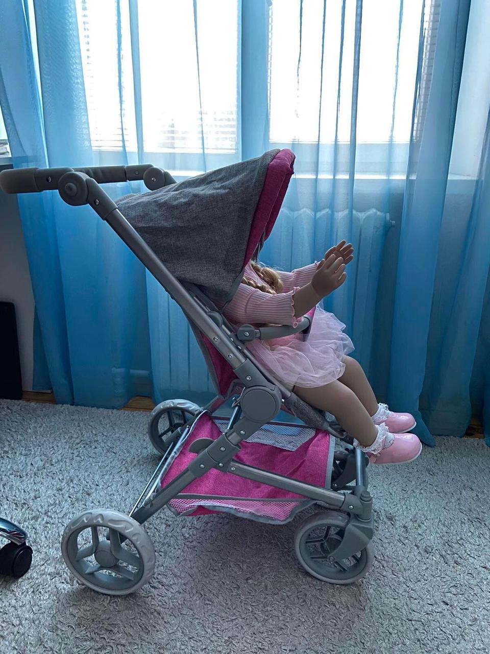 Детская коляска-трансформер для кукол, перекидная ручка, + сумка, арт.9695 (K060), фото 1