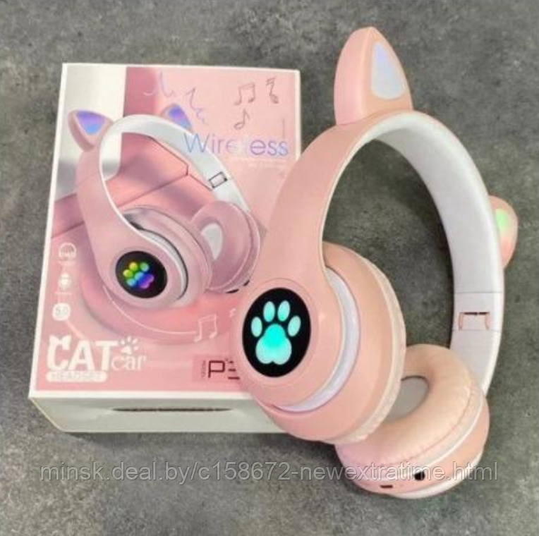 Детские наушники с ушками. Наушники Cat Ear p33m. Беспроводные наушники Cat Ear p33m. Наушники Wireless p33m. BT Cat Ear p33m розовый.