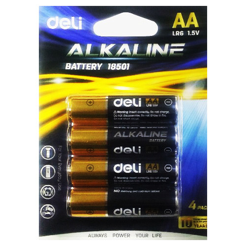 Батарейки алкалиновые DELI АА 1,5V 4 штуки (с НДС)