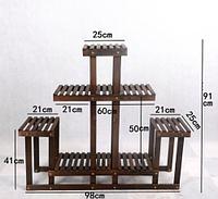 Подставка-этажерка для цветов деревянная "ПЦД-34" Д980мм*В910мм*Ш250мм
