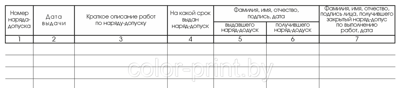 ЖУРНАЛ учета выдачи нарядов-допусков на производство работ с повышенной опасностью - фото 2 - id-p145825960