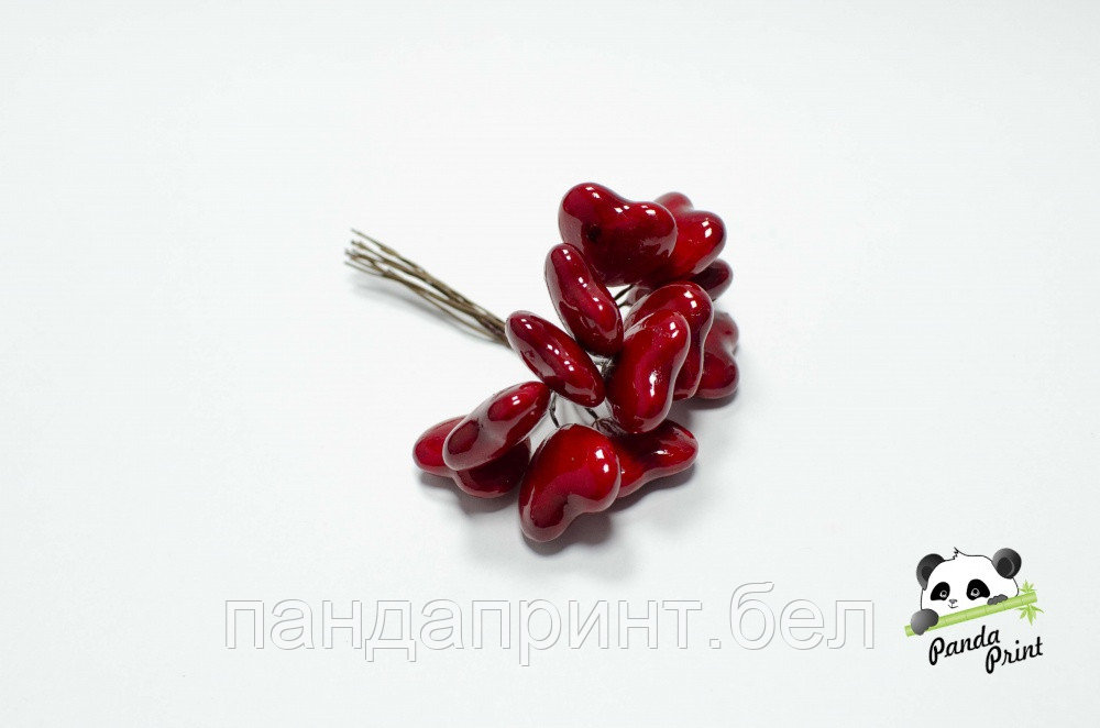 Сердечки декоративные на ветке, 12 шт
