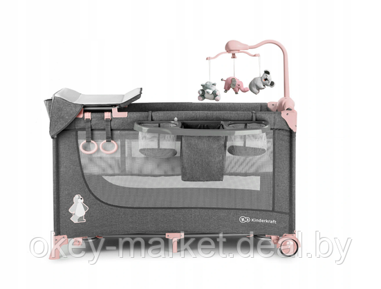 Детский манеж-кровать Kinderkraft JOY с аксессуарами, фото 3