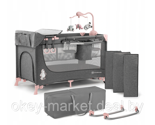 Детский манеж-кровать Kinderkraft JOY с аксессуарами, фото 2