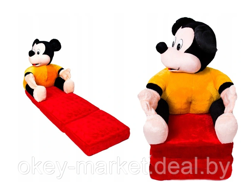 Детское мягкое кресло-кровать, игрушка для детей Микки Маус - фото 1 - id-p145835073
