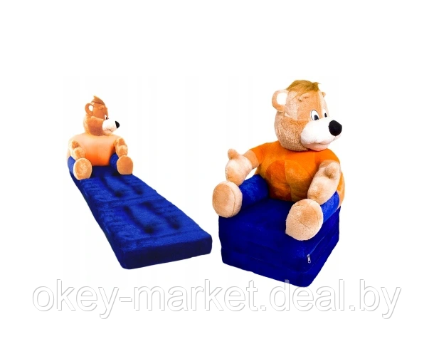 Детское мягкое кресло-кровать, игрушка для детей blue bear - фото 1 - id-p145835087