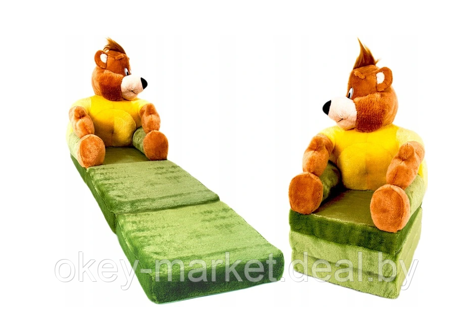 Детское мягкое кресло-кровать, игрушка для детей green bear - фото 1 - id-p145835107