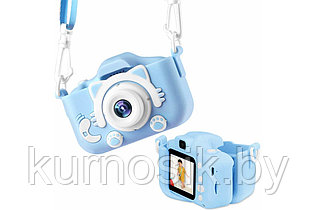 Детский цифровой фотоаппарат Childrens Fun Camera Kitty голубой