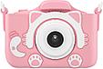 Детский цифровой фотоаппарат Childrens Fun Camera Kitty розовый, фото 7