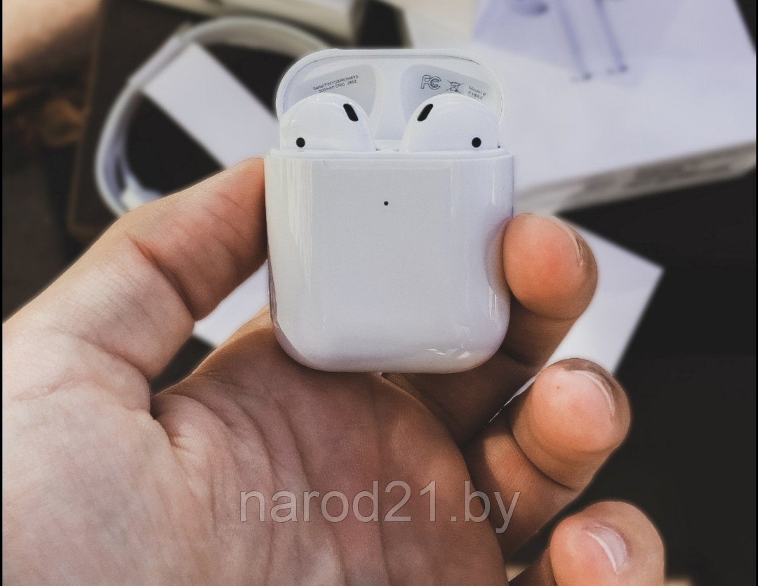 Беспроводные наушники AirPods 2 (Lux копия) - фото 1 - id-p105881062