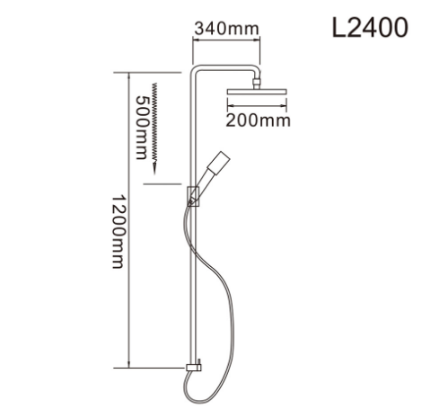 Стойка для ванны и душа с тропической лейкой L2400 (хром) - фото 8 - id-p145886304