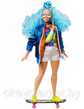 Кукла Barbie Экстра со скейтбордом GRN30, фото 3