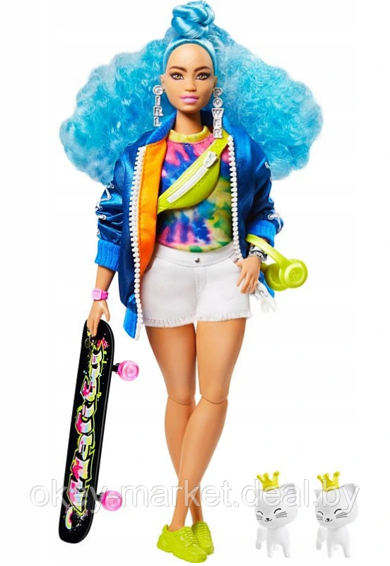 Кукла Barbie Экстра со скейтбордом GRN30 - фото 4 - id-p145889590