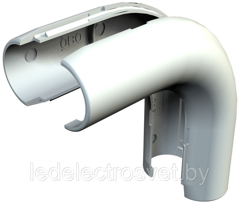 Угол 3953 B M16 LGR трубы Quick-Pipe 90° разъемный, IP44, наружн. Ø20,4мм, серый, ПВХ