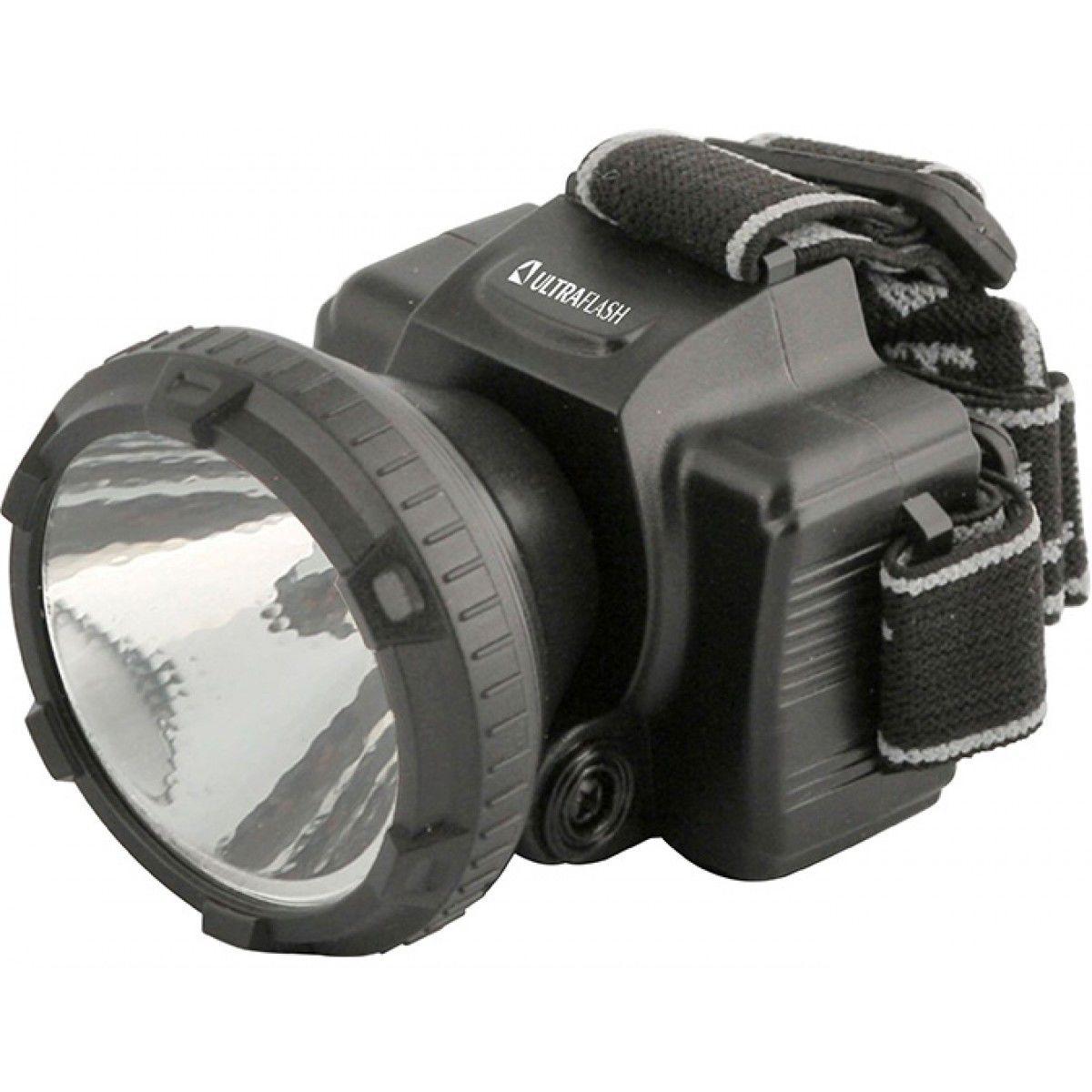 LED5366 Налобный аккумуляторный фонарь черный ULTRAFLASH - фото 1 - id-p145226294