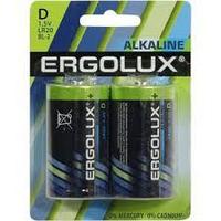 Батарейка Ergolux LR20 Alkaline BL-2 (1.5B)