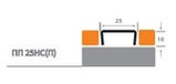 Бордюр-вставка, Н=10мм ПП 25НСП полированный из нержавеющей стали 2,7м, фото 3