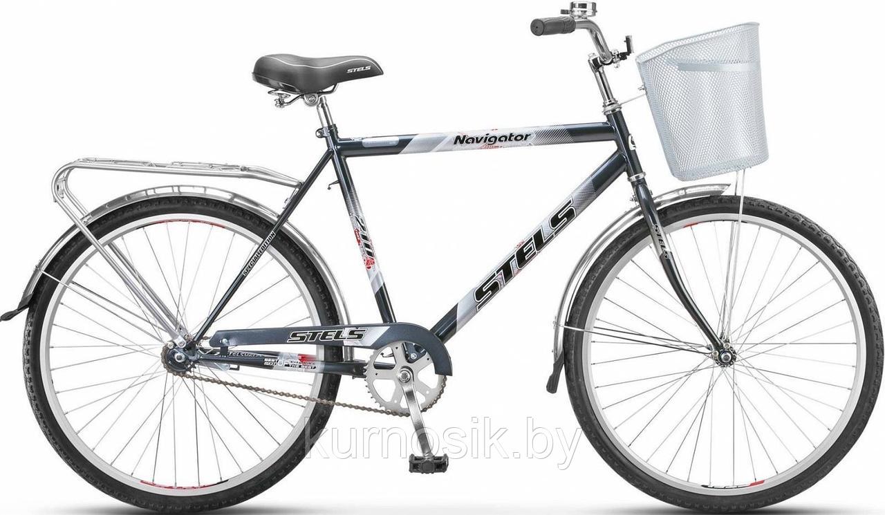 Велосипед Stels Navigator 300 Gent 28" с корзиной (арт.Z010) серый