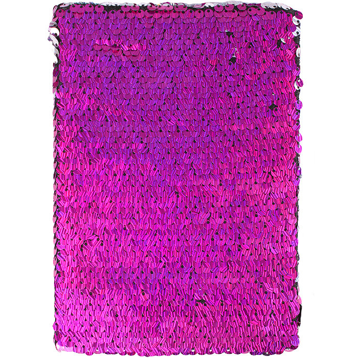 Блокнот 12.5 х 18 см 80л в клетку с реверсивными пайетками голография цвет ассорти