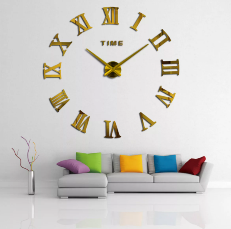 Дизайнерские настенные часы 3D Римские цифры. - фото 9 - id-p126415583