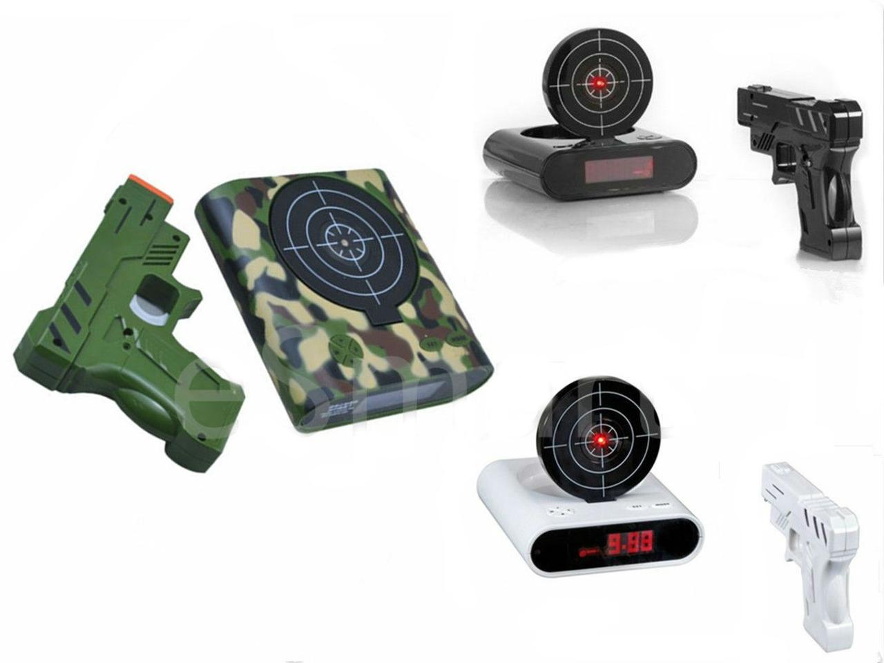 Будильник-мишень Gun Alarm Clock (цвет - черный) - фото 4 - id-p145925680