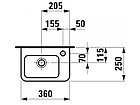 УМЫВАЛЬНИК МИНИ LAUFEN PRO 816955 36X25 С ОТВ, СПРАВА, фото 3