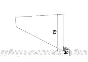ЛОБОВАЯ ПЛАНКА 70Х30ММ ДЛЯ СОФИТА RAL 9003 (БЕЛЫЙ)