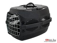 Пластиковая корзина переноска контейнер для домашних животных кошки и собак кота питомцев черная в самолет