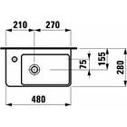 УМЫВАЛЬНИК МИНИ LAUFEN PRO 815955 48X28 С ОТВ, СЛЕВА, фото 2