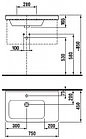 УМЫВАЛЬНИК АСИММ. JIKA CUBITO 812422 75X45 С ОТВ. СПРАВА, фото 2