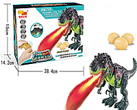 Динозавр на батарейках, звуковые эффекты, откладывает яйца, с проектором, 2 цвета, арт.66050