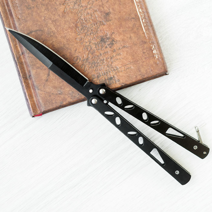 Нож складной Бабочка Черный - фото 1 - id-p145994085