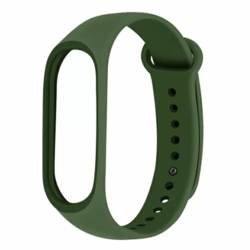 Ремешок силиконовый для Xiaomi Mi Band 3 / 4 (темно-зеленый) - фото 1 - id-p146002353