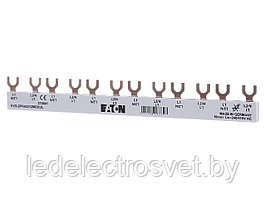 Шинка гребенчатая  EVG-2PHAS/12MODUL, 2P, 10мм2, 63А, вилка, на 12 соединений.