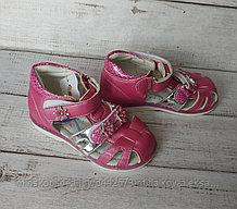 Детские босоножки для девочки, розовый перламутр, размер 24