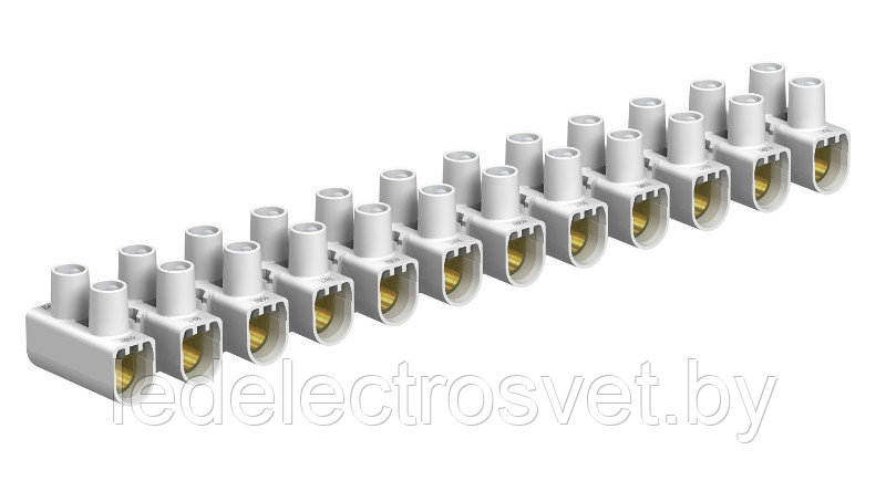 Клеммник разрезаемый 78 CE WS, 12шт., 16мм², 76A, 450V, латунь в белом полипропилене - фото 1 - id-p146013268