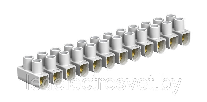 Клеммник разрезаемый 72 CE WS, 12шт., 4мм², 32A, 450V, латунь в белом полипропилене - фото 1 - id-p146013265