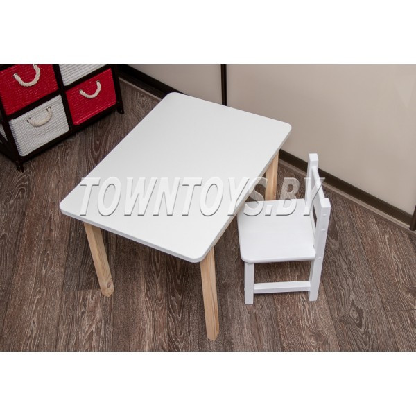 Детский деревянный столик и стульчик арт. SLN705050-SDW-27. Столешница 700х500 мм. - фото 2 - id-p146019388