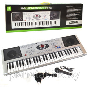 Синтезатор ( пианино) с микрофоном (от сети и от батареек), 61 клавиша, 5492 - фото 3 - id-p146023052