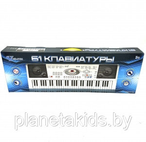 Синтезатор ( пианино) с микрофоном (от сети и от батареек), 61 клавиша, 5492 - фото 1 - id-p146023052