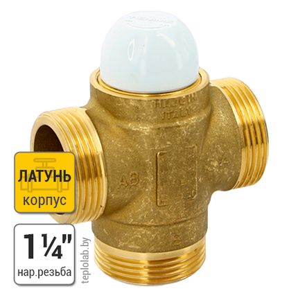Трехходовой термостатический клапан Uni-Fitt 1 1/4" НР, фото 2