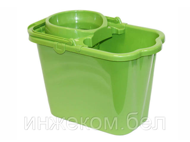 Ведро пласт.9,5л с отжимом (зеленый) IDEA - фото 1 - id-p146033309